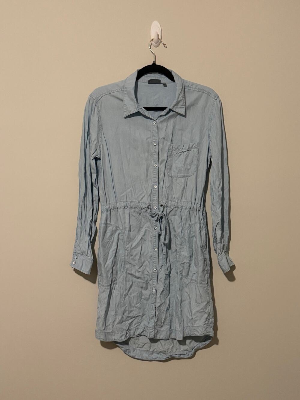 Athleta Stellar Shirt Dress Chambray Light Indigo Size Small
